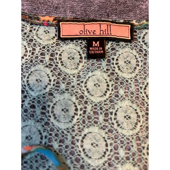 Anthropologie Olive Hill Multicolor Split Sleeve Tunic - Size M - Picture 3 of 9